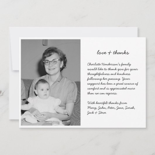 Moderne Liefde & Bedankt 6-foto begrafenis/sympath (Achterkant)