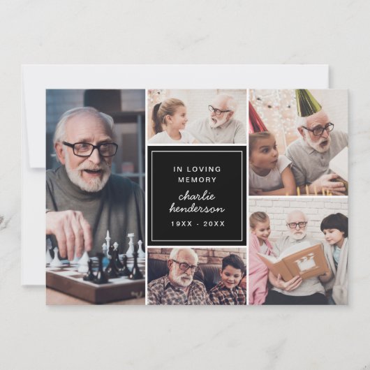 Moderne Liefde & Bedankt 6-foto Begrafenis/Verdiep (Voorkant)