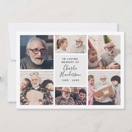 Moderne Liefde & Bedankt 7-foto Begrafenis/Verdiep (Voorkant)