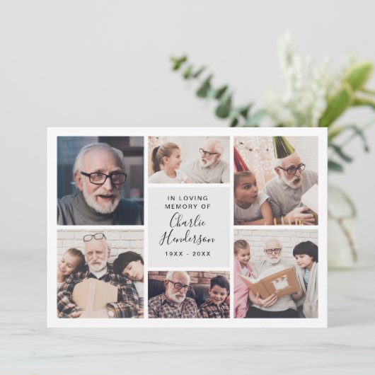 Moderne Liefde & Bedankt 7-foto Begrafenis/Verdiep (Staand voorkant)