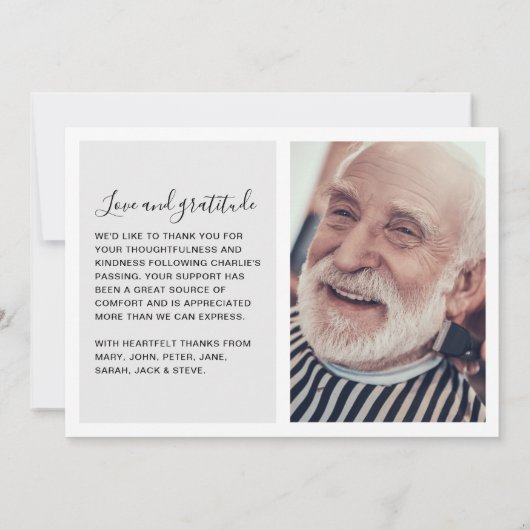 Moderne Liefde & Bedankt 7-foto Begrafenis/Verdiep (Achterkant)