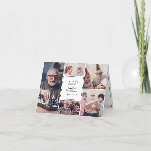 Moderne Liefde & Bedankt 7-foto Begrafenis/Verdiep (Voorkant)