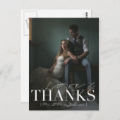 Moderne Liefde & Bedankt | Bruiloft dank u foto Briefkaart (Voorkant / Achterkant)