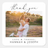 Moderne Liefde & Bedankt Trouwgunsten Vierkante Sticker (Voorkant)