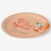 Moderne liefde bij Eerste Spritz Retro Vrijgezelle Papieren Bordje (Gekanteld)