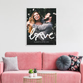 Moderne Liefde Boog Typografie Koppel Aangepaste F Canvas Afdruk (Insitu (Woonkamer))