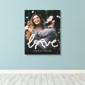 Moderne Liefde Boog Typografie Koppel Aangepaste F Canvas Afdruk (Insitu (Houten vloer))