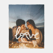 Moderne Liefde Boog Typografie Koppel Aangepaste F Fleece Deken (Voorkant)
