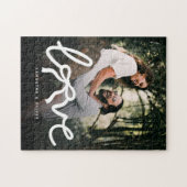 Moderne Liefde Boog Typografie Koppel Aangepaste F Legpuzzel (Horizontaal)