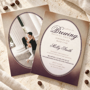 Moderne Liefde Brouwt Bruiloft Coffee Bruidsfeest Kaart