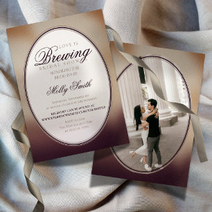 Moderne Liefde Brouwt Bruiloft Coffee Bruiloftfees Kaart