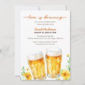 Moderne Liefde Brouwt Florale Bier Bruidsdouche Kaart (Voorkant)