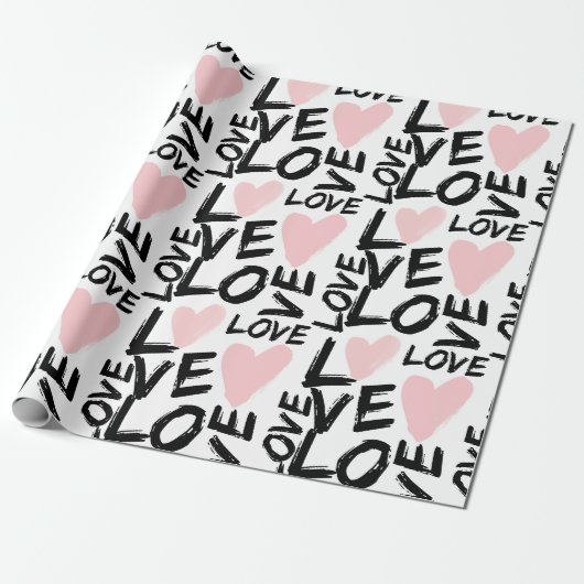 Moderne liefde cadeaupapier (Uitgerold)
