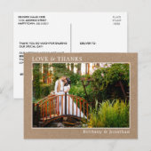 Moderne Liefde Dank Huwelijksfoto Omlijst Kraft Briefkaart (Voorkant / Achterkant)