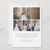 Moderne Liefde & Dankbaarheid 8-foto Collage Bruil Bedankkaart (Achterkant)