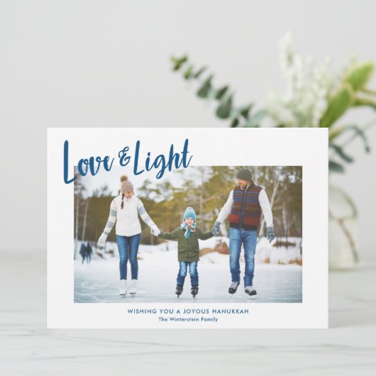 Moderne Liefde & de Lichte Kaart van de Chanoeka (Staand voorkant)