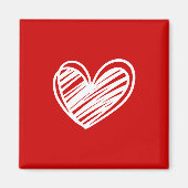 Moderne Liefde Elegante Witte en Rode Romantische  Magneet (Voorkant)