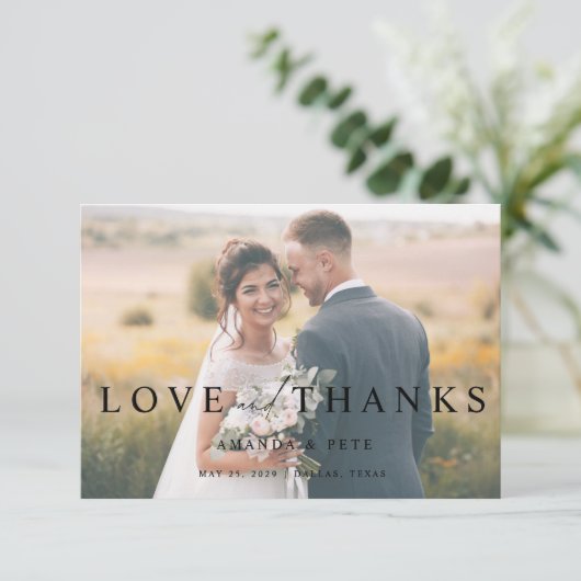 Moderne liefde en Bedankt 2 Fotobruiloft Hartelijk (Staand voorkant)