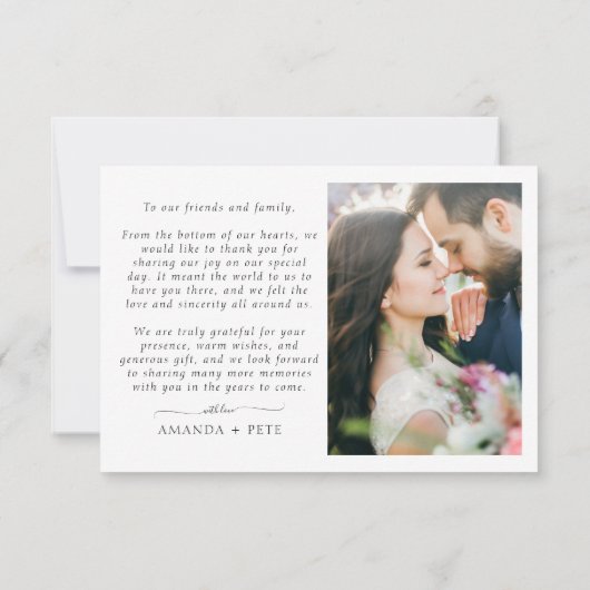Moderne liefde en Bedankt 2 Fotobruiloft Hartelijk (Achterkant)