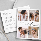 Moderne liefde en Bedankt 4 Fotobruiloft Hartelijk Briefkaart