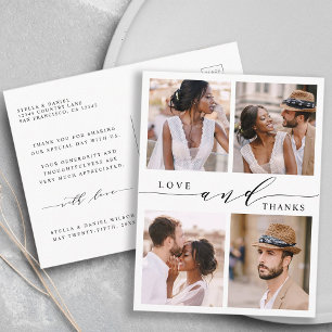 Moderne liefde en Bedankt 4 Fotobruiloft Hartelijk Briefkaart