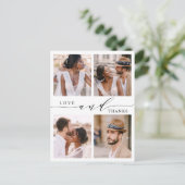 Moderne liefde en Bedankt 4 Fotobruiloft Hartelijk Briefkaart (Staand voorkant)