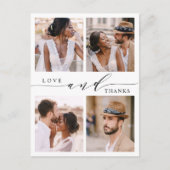 Moderne liefde en Bedankt 4 Fotobruiloft Hartelijk Briefkaart (Voorkant)