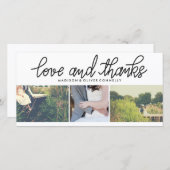 Moderne liefde en Bedankt bruiloft drie foto colla (Voorkant / Achterkant)