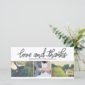 Moderne liefde en Bedankt bruiloft drie foto colla (Staand voorkant)