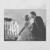 Moderne liefde en Bedankt Dank je huwelijk Briefkaart (Voorkant)