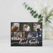 Moderne liefde en Bedankt Eenvoudige vijf trouwfot Briefkaart (Staand voorkant)