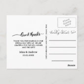 Moderne liefde en Bedankt Eenvoudige vijf trouwfot Briefkaart (Achterkant)