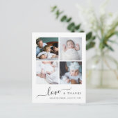 Moderne Liefde en Bedankt Foto Baby shower Dank U Briefkaart (Staand voorkant)
