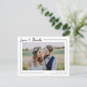 Moderne liefde en Bedankt Foto bruiloft Hartelijk  Briefkaart (Staand voorkant)