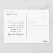 Moderne liefde en Bedankt Foto bruiloft Hartelijk  Briefkaart (Achterkant)