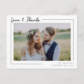 Moderne liefde en Bedankt Foto bruiloft Hartelijk  Briefkaart (Voorkant)