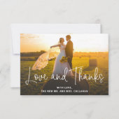 Moderne Liefde en Bedankt Foto Simple Wedding (Voorkant)