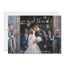 Moderne Liefde en Bedankt Foto Simple Wedding