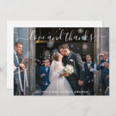 Moderne Liefde en Bedankt Foto Simple Wedding (Voorkant / Achterkant)