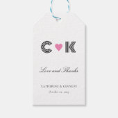 Moderne 'Liefde en Bedankt' Gepersonaliseerde brui Cadeaulabel (Voorkant)