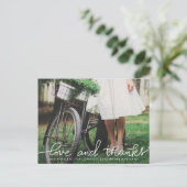 Moderne liefde en Bedankt handgeschreven | Paar fo Briefkaart (Staand voorkant)