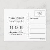 Moderne liefde en Bedankt handgeschreven | Paar fo Briefkaart (Achterkant)