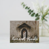 Moderne liefde en Bedankt handgeschreven | Paar fo Briefkaart (Staand voorkant)