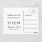 Moderne liefde en Bedankt handgeschreven | Paar fo Briefkaart (Achterkant)