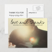Moderne liefde en Bedankt | Koppel Foto2 Briefkaart (Voorkant / Achterkant)