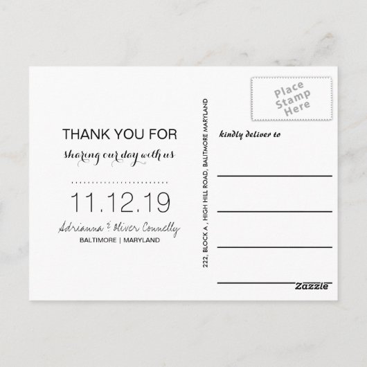 Moderne liefde en Bedankt | Koppel Foto2 Briefkaart (Achterkant)