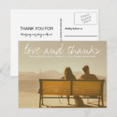 Moderne liefde en Bedankt | Paar foto Briefkaart (Voorkant / Achterkant)