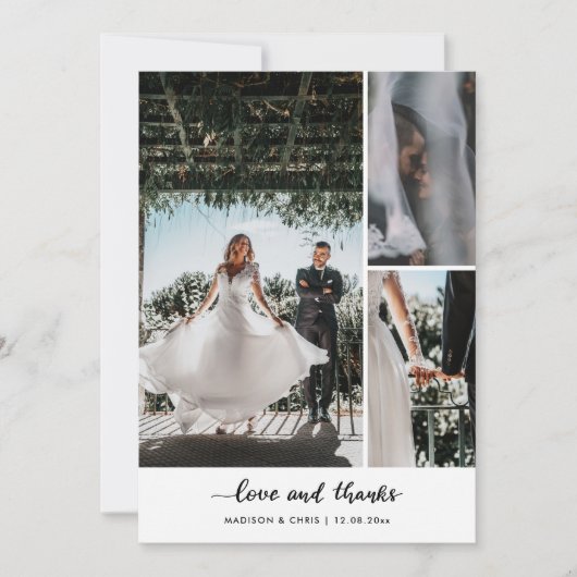 Moderne liefde en Bedankt script bruiloft foto (Voorkant)