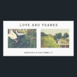 Moderne liefde en dank trouwfotocollage bedankkaart<br><div class="desc">Moderne dank je trouwfotocollage</div>