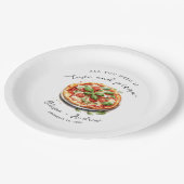Moderne liefde en pizza repetitie Diner papier Papieren Bordje (Gekanteld)